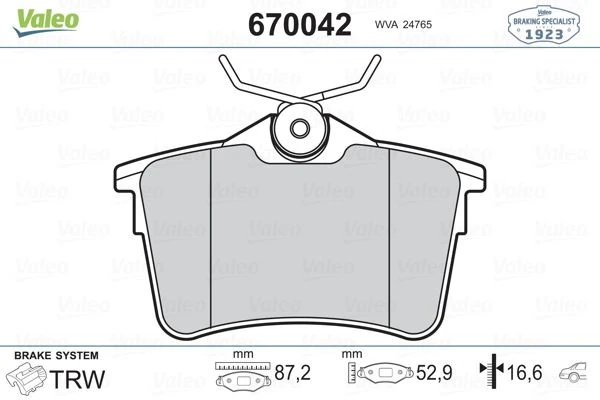 Arka Fren Balatasi P307 00 09 P308 07 14 Partner 08 Partner Tepee 08 Berlingo 08 C4 04 16 Xsara Picasso 99 11 Ds4 15 18