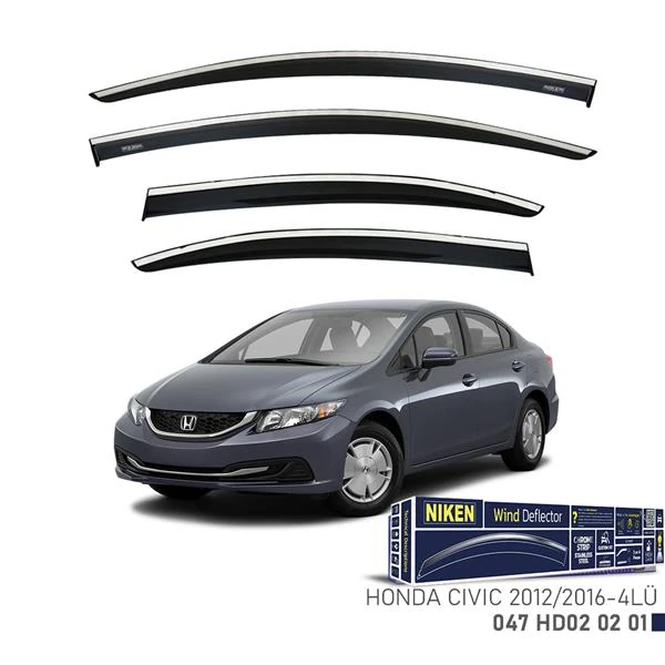 Kromlu Cam Rüzgarliği Honda Civic 2012-2016 4lü