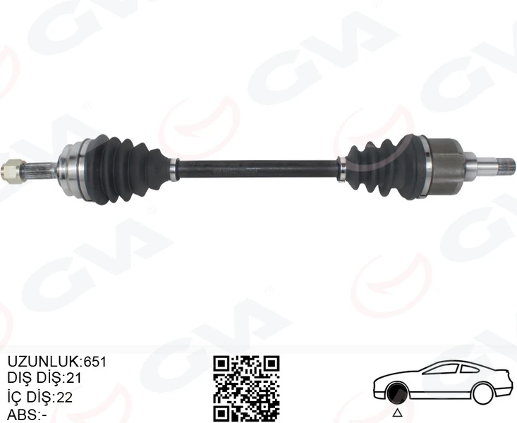 Komple Aks Sol Peugeot P208 12>19 Citroen C3 16> 1.0-1.2-1.4-1.6 Vti 1.4 Hdi-1.6 Bluehdi 21x22x665