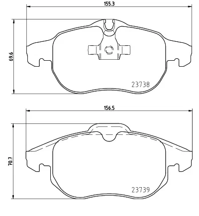 Ön Fren Balatasi Astra H 05>10 Vectra C 08.02> Zafira B 05>10 Saab 9.3 02> Croma 06.05>