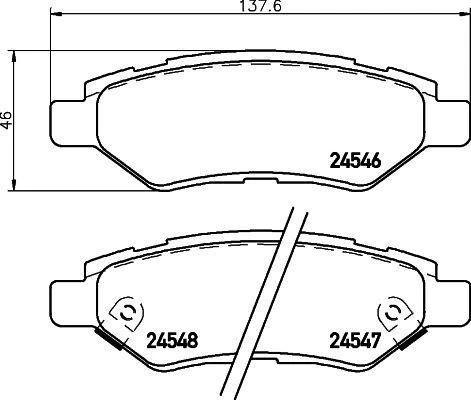Arka Di̇sk Fren Balatasi Cadillac Cts 2.8/3.0/3.6 01/08> Chevrolet Camaro 3.6 09/09-12/15