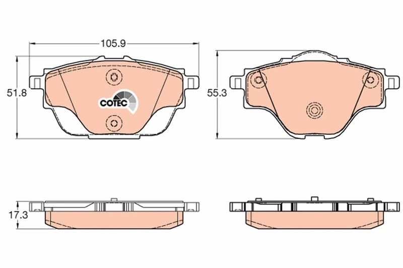 Arka Fren Balatasi Astra L-Grandland-C4 Grand/spacetourer-C5 Aircross-P508-P5008-P308-P3008-Ds4-Ds7 290mm