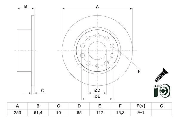 Bosch Fren Disk Arka Skoda