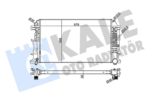 Motor Su Radyatoru Mercedes Sprinter B906 . Volkswagen Crafter 30-35-50 678x398x26
