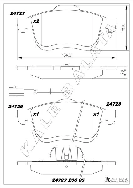 Ön Balata Doblo 1.4 1.3d 1.6d 2.0d 10 > Combo 1.4 12 >1.3cdti̇ 12 >1.6cdti̇ 12 > 2.0cdti̇ 12 >
