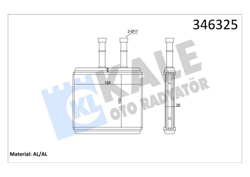 Kalori̇fer Radyatörü Chevrolet Aveo 06-> / Kalos 05->-Alemi̇nyum
