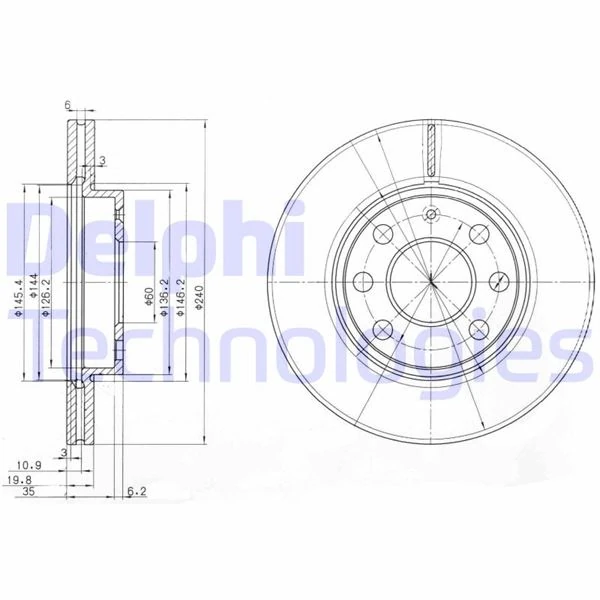 Ön Fren Aynası Corsa C 1.0-1.2 16v 01>11 ABS Li̇ 240x20x4dlxhavali