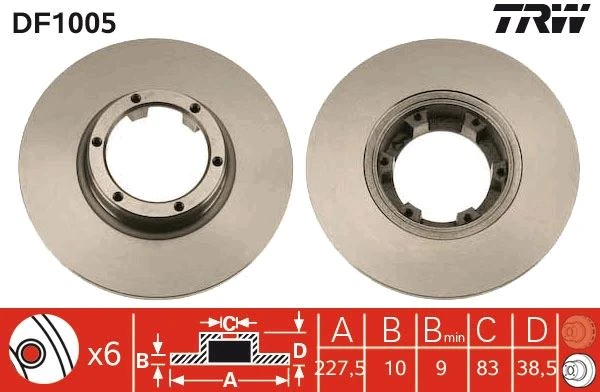 Ön Fren Aynası R12-Toros R5 75/85 228x10x6dl