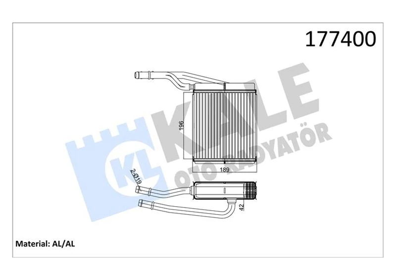 Kalori̇fer Radyatörü Focus-Tourneo Connect 1.6 16v-1.8 16v-1.8 TDI 207x196x27 2 Sira Alb