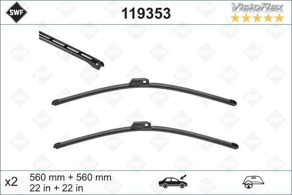 Silecek Supurgesi Takımı 560mm / 560mm Mercedes W203 Cl203 S203 C209 A209 . Audi A4 Swf