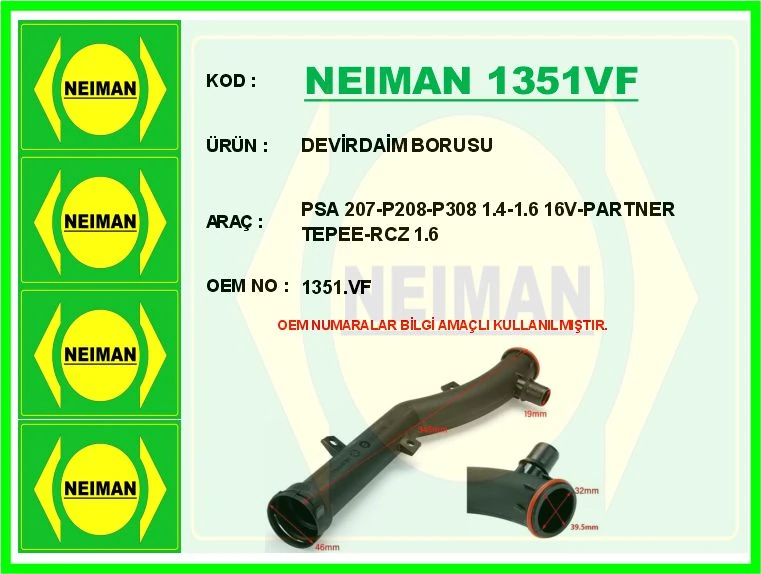 Devi̇rdai̇m Borusu Psa 207-P208-P308 1.4-1.6 16v-Partner Tepee-Rcz 1.6