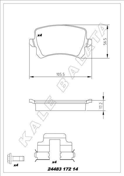 KALE-BALATA Fren Balatası ARKA AUDI, SEAT, SKODA, VOLKSWAGEN