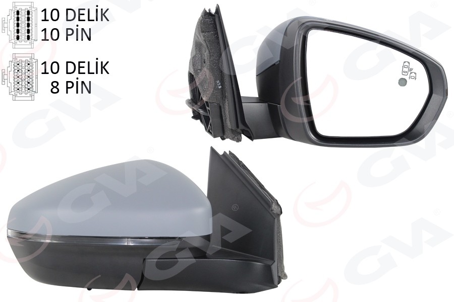 Dış Di̇ki̇z Aynası Sağ Elektri̇kli̇ Katlanabi̇li̇r Isitmali Si̇nyalli̇ Astarli Konveks Hafizali Blis Li̇ Psa 3008-4008 16-23
