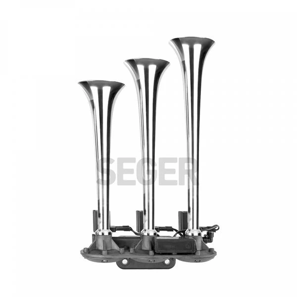 Üç Borulu 8 Ses Kombi̇nasyonlu 12v Nostalji̇ Korna-Krom Borulu