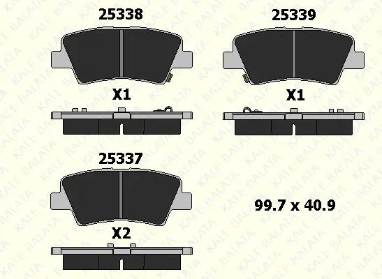 Arka Fren Balata Hyundai I20 1.2l G4la 15-20 1.4l G4lc 15-18 1.4l D4fc Crdi 15-18 / Elantra 1.6l D4fb G4fg 16-> / Kia Soul 1.6l D4fb 14-> / Sportage 1.6l G4fd G4fj T-GDI 15-> 1.6l D4fe 18-> Delikli
