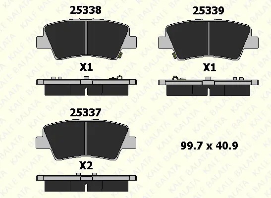 Arka Fren Balata Hyundai I20 1.2l G4la 15-20 1.4l G4lc 15-18 1.4l D4fc Crdi 15-18 / Elantra 1.6l D4fb G4fg 16-/ Kia Soul 1.6l D4fb 14-/ Sportage 1.6l G4fd G4fj T-GDI 15-1.6l D4fe 18-Delikli
