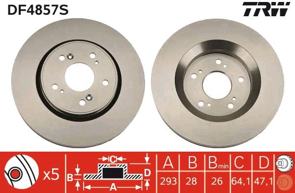 Ön Fren Di̇ski̇ Hava Kanalli Honda Cr-V 2.0l R20a2 Re5 06-12 / 2.2l N22a Ctdi Re6 Dizel 06-> / 1.6l N16a2 Re6 İ-Dtec Dizel 4x2 13-> 293 Çap X 5 Bijon-Adet Disk Fiyatıdır
