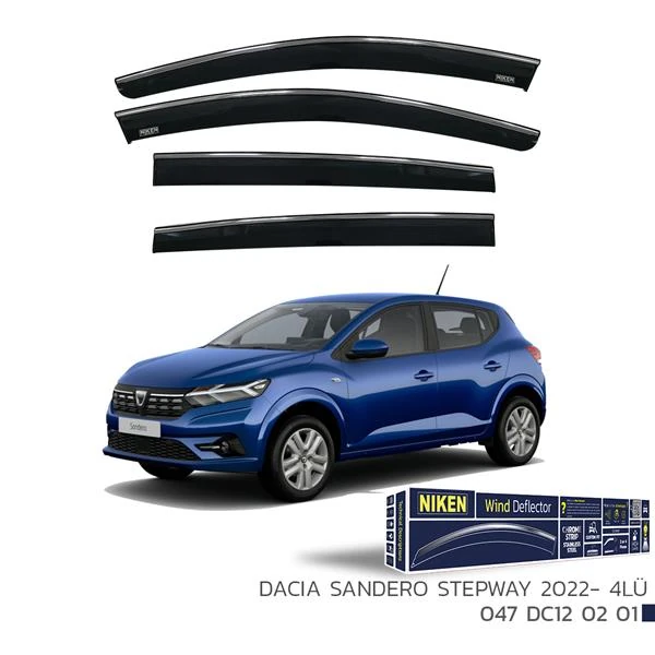 Kromlu Cam Rüzgarliği Dacia Sandero Stepway 2022-4lü