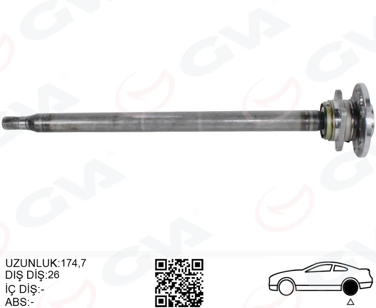 Aks Mili Arka Sağ Ince Uzun 893mm Mercedes Sprinter B906 . Volkswagen Crafter 30-35-50 Z:26-29 Poryali