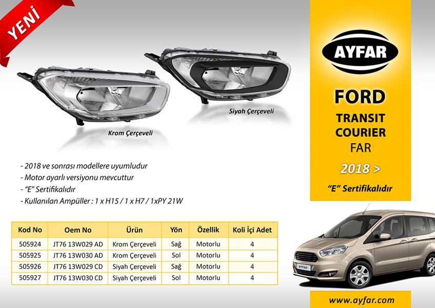Far Sol Krom Çerçeveli̇ Ford Transit Courier 18 >
