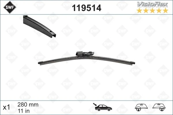 Si̇lecek Süpürgesi̇ Arka Golf6-Golf7-Polo-Fabia 280 Mm