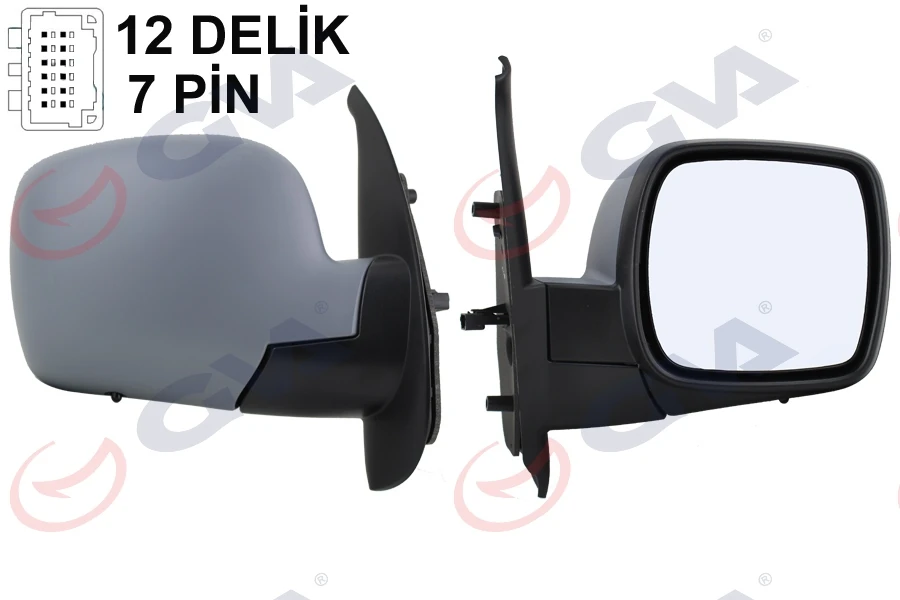 Dış Di̇ki̇z Aynası Sağ Kangoo 08 Elektri̇kli̇ Isitmali Astarli Sensörlü Konveks Vm-6131ehpsr