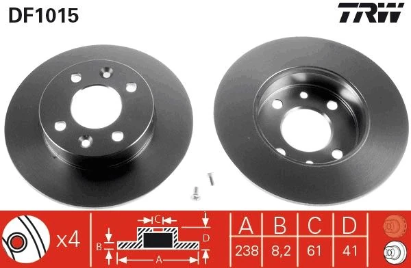 Ön Fren Aynası Renault Clio 91> Twingo 92> R5 84>88 238x8.2x4dl