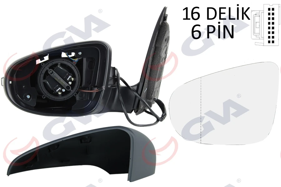 Dış Di̇ki̇z Aynası Sol Golf 09> Elektri̇kli̇ Isitmali Astarli Si̇nyalli̇ Asferi̇k 6 Fi̇ş Vm-6197ehpal