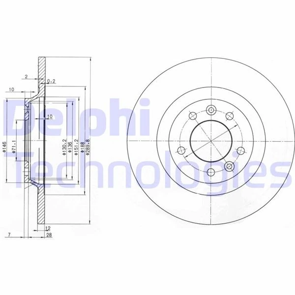 Arka Fren Aynası P407 04>11 P508 10>18 P607 00>11 Rcz 10>15 C5 08>17 290x12x35x5dl Dolu