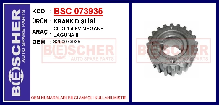 Krank Di̇şli̇si̇ Clio 1.4 8v Megane II-Laguna II