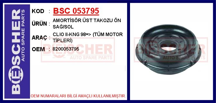 Amorti̇sör Üst Takozu Ön Sağ/sol Clio II-Kangoo 98 > Tüm Motor Ti̇pleri̇
