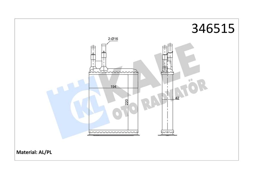Kalori̇fer Radyatörü Ducato-Boxer-Jumper 94-02 220x195x42
