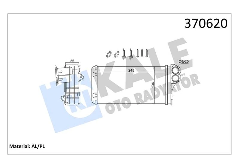 Kalori̇fer Radyatörü C3 02 P206 99 P307 00 Xsara 00 12 245x137x35 Mekani̇k