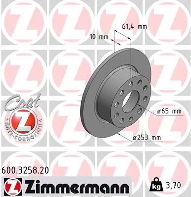 Fren Di̇ski̇ Arka Skoda Octavia III 12>20 253x10x61.4