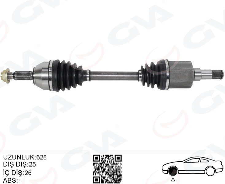 Ön Aks Komple Sol Transit Connect 1.8 Tdci 02>14 75-90-110ps 628mm