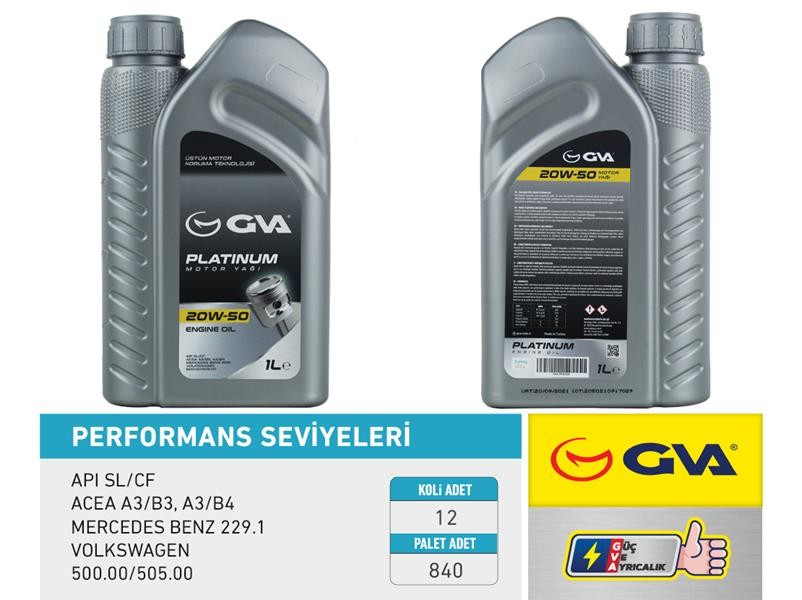 GVA Motor Yağı 20W50 1LT