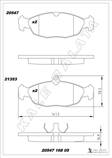 Ön Balata Astra F-Corsa A B-Vectra A-Tigra-94-00 Combo 1.4-1.6i-1.7 D 92-00 Gdb1040