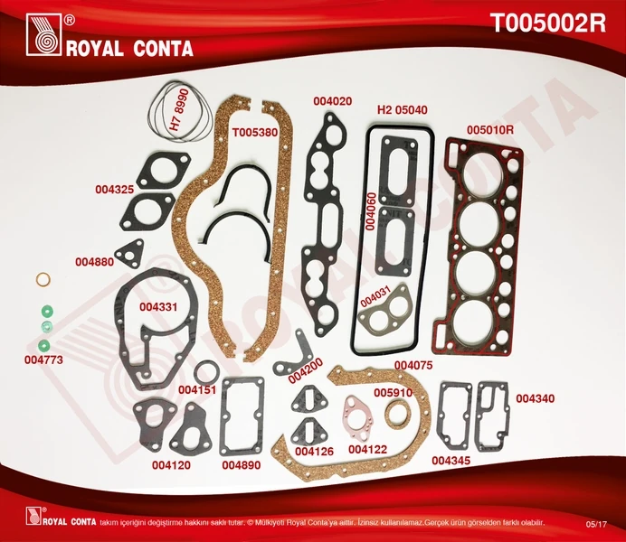 Motor Takım Conta Süper Keçesi̇z R12 1400