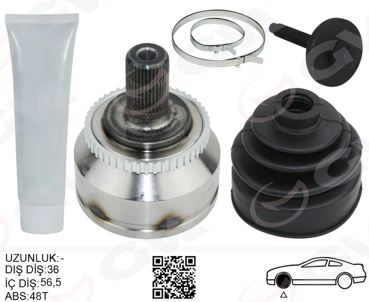 Ön Aks Kafasi Dış Sağ-Sol Volvo S60 I 00 10 C70 I 96 02 36 27 56.5 114mm Boy 48 ABS Li
