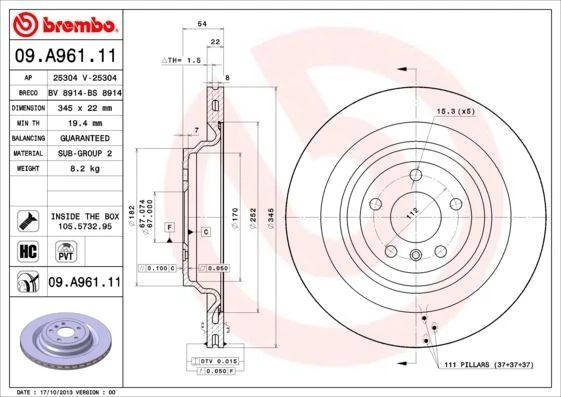 Fren Diski Arka 4-Matic Mercedes W166 X166 C292