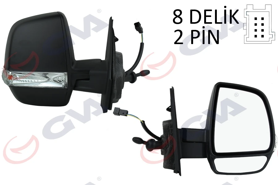 Dış Di̇ki̇z Aynası Sağ Doblo 11> Opel Combo 12>18 Mekani̇k Si̇nyalli̇ Çi̇ft Cam Konveks Vm-669r