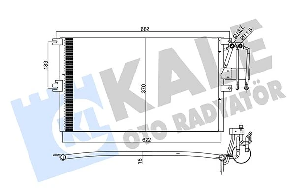 Kli̇ma Radyatörü Kondenseri̇ Vectra B 95-02 Al/al 625x370x20