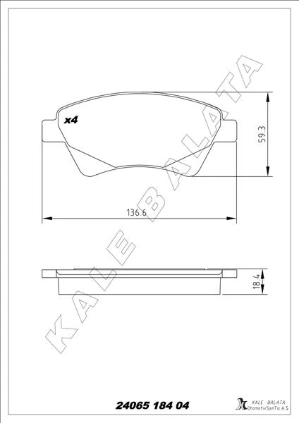 Ön Fren Balatasi Renault Megane II 02> Kangoo 01> Sc Nic II 03> Grand Sc Nic II 03> 1.5dci 1.6 1.9dc