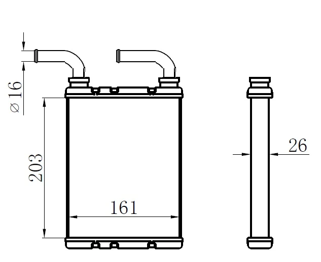 Kalori̇fer Radyatörü Brazi̇ng Fluence Düz ÇiDış Borulu 203x166x29 A/m