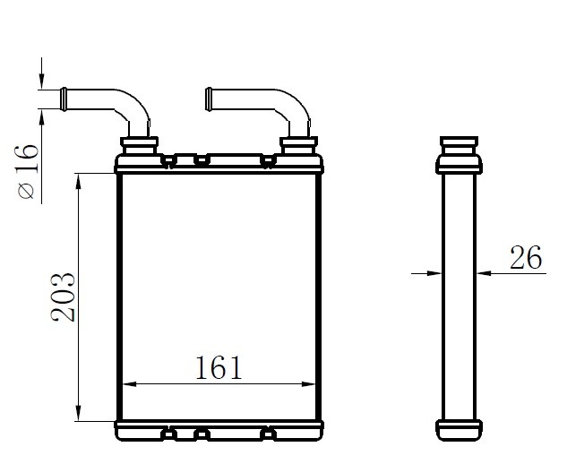 Kalori̇fer Radyatörü Brazi̇ng Fluence Düz ÇiDış Borulu 203x166x29 A/m