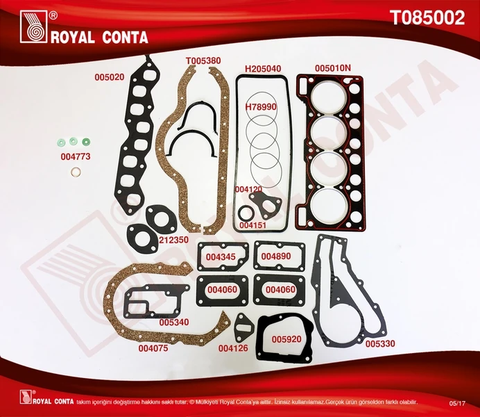 Motor Takım Conta Std. Keçesi̇z R9 1400