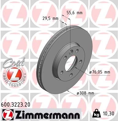 Ön Fren Aynası Transporter T5 04/03>multivan 4.03>touareg 02>crafter 06> 308x29.5x5dlxhavali Xxx 986479211-Df4308s