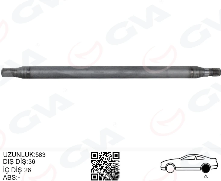 Aks Mili Arka Sağ Ince Uzun 893mm Mercedes Sprinter B906 . Volkswagen Crafter 30-35-50 Z:26-29