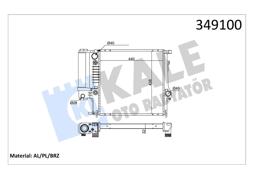 Motor Su Radyatoru BMW M40 M50 M52 E30 E36 Otomatik Sanziman