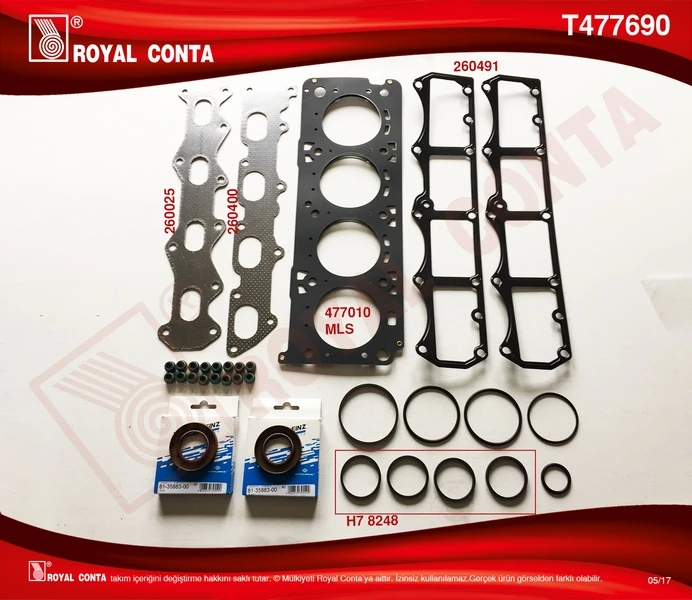 Üst Takım Conta Reinz Keçeli̇ Subp.last Doblo-Marea-Palio-Stilo 1.6 16v 103hp